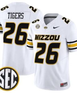 Tigers Mizzou #26 Missouri Tigers Jersey 2026 Vapor Limited Stitched by My Store NCAA Football Jerseys