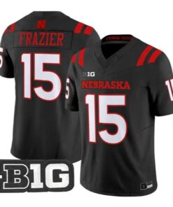 Tommie Frazier #15 Nebraska Cornhuskers Jersey 2026 Alternate All-black Stitched by My Store NCAA Football Jerseys