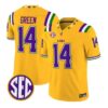 Trey'Dez Green #14 LSU Tigers Jersey 2026 Mardi Gras Edition All Stitched - Top Design Fan Trey'Dez Green #14 LSU Tigers Jersey 2026 Mardi Gras Edition All Stitched