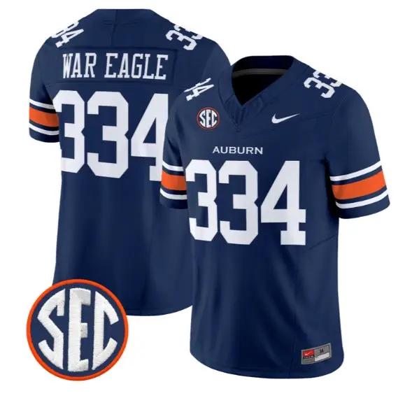 War Eagle #334 Auburn Tigers Jersey 2026 Vapor Limited All Stitched by My Store NCAA Football Jerseys