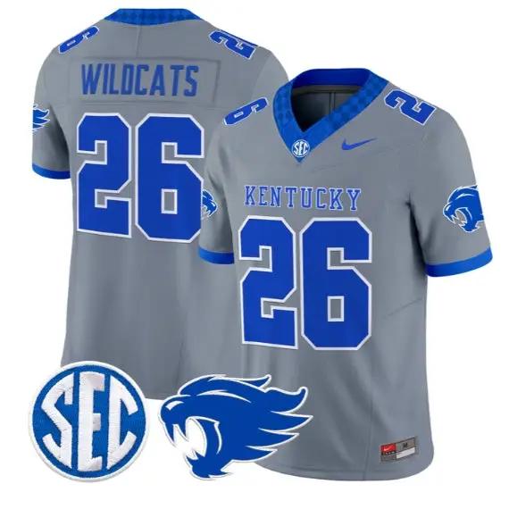 Wildcats Kentucky #26 Kentucky Wildcats Jersey 2026 Limited Stitched by My Store NCAA Football Jerseys