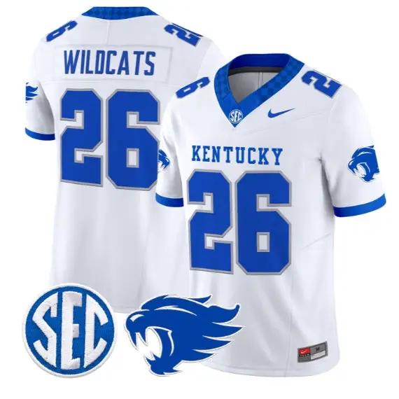 Wildcats Kentucky #26 Kentucky Wildcats Jersey 2026 Limited Stitched by My Store NCAA Football Jerseys