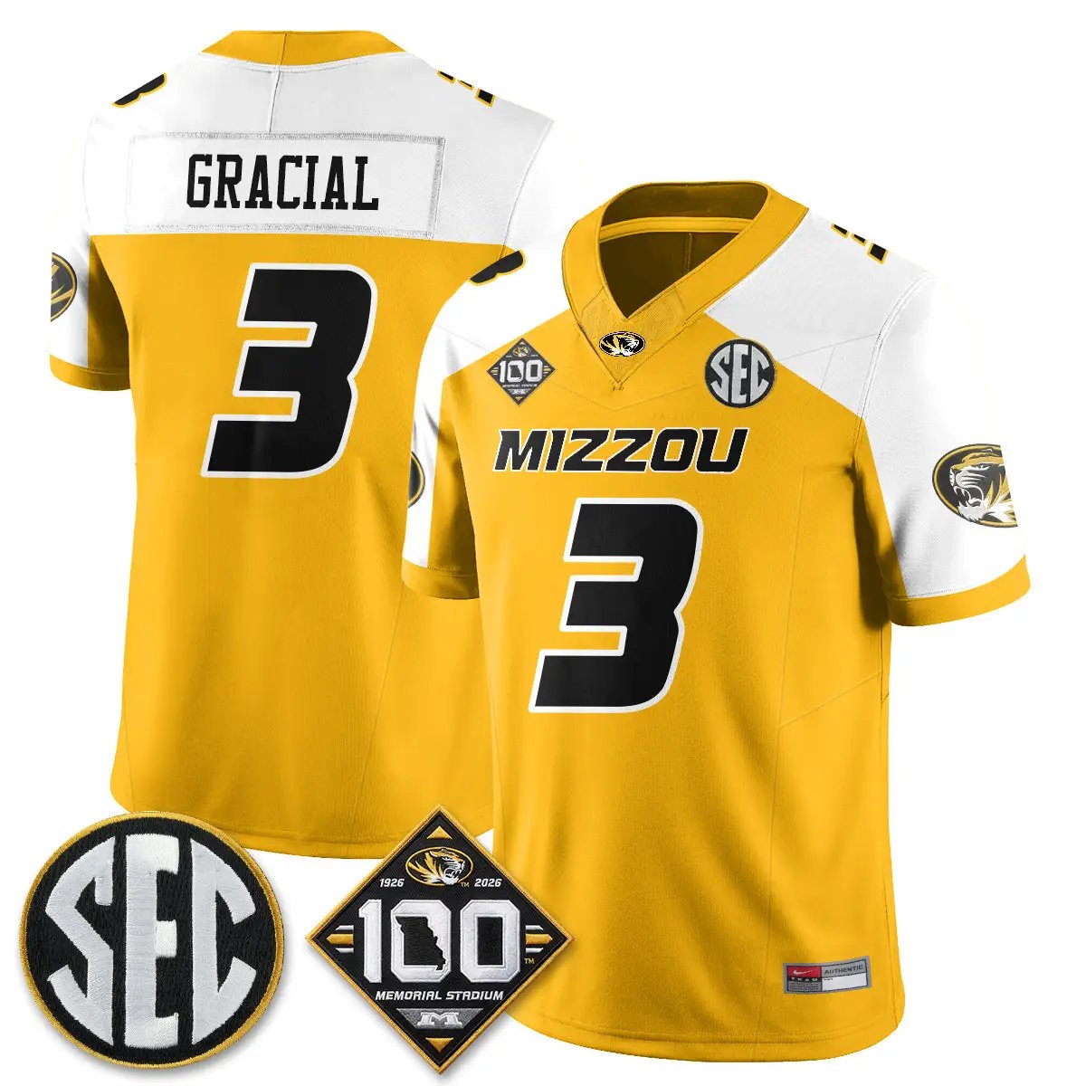 MIZZ 100th Anniversary of Memorial Stadium Edition - Stitched (2) by Missouri Tigers
