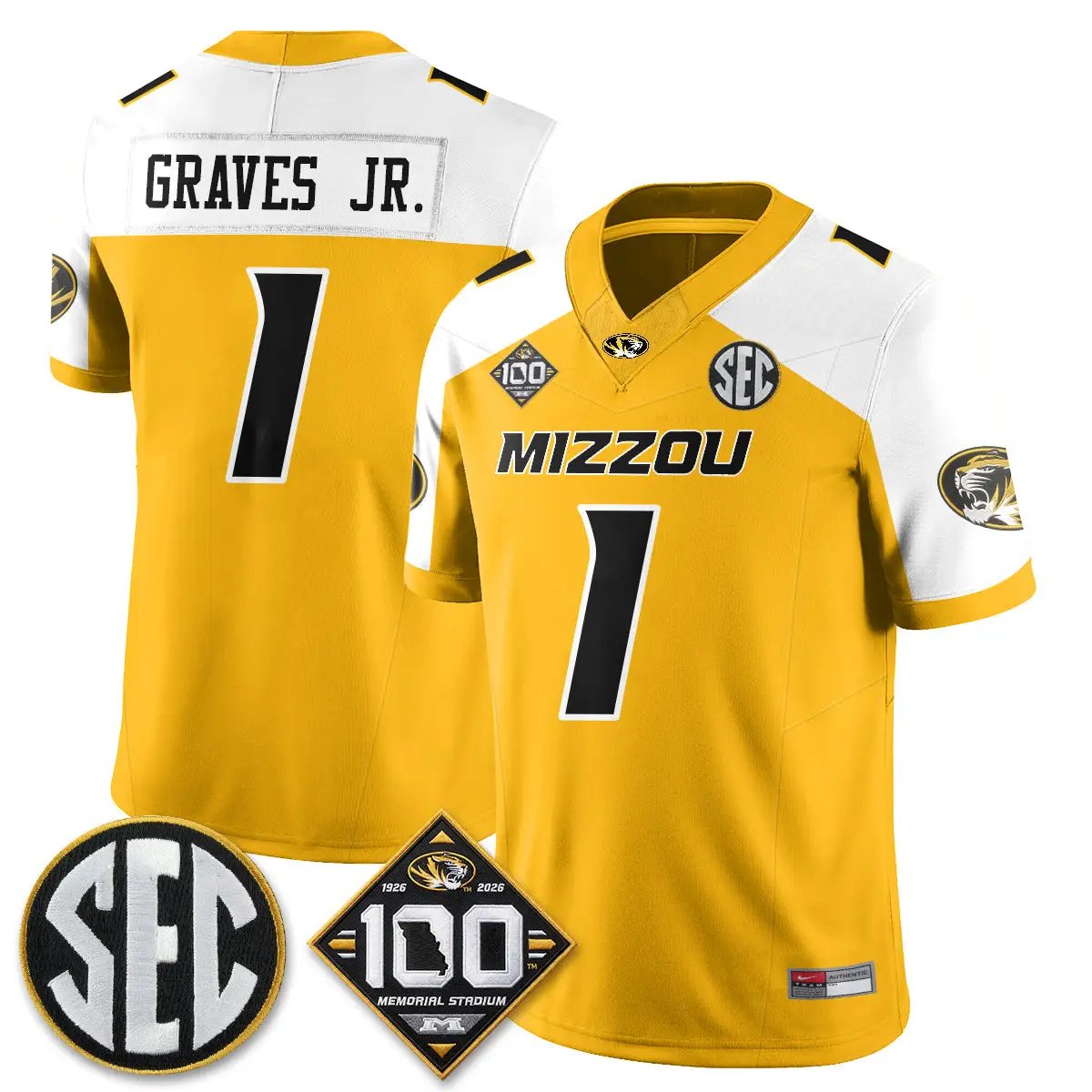 MIZZ 100th Anniversary of Memorial Stadium Edition - Stitched (2) by Missouri Tigers