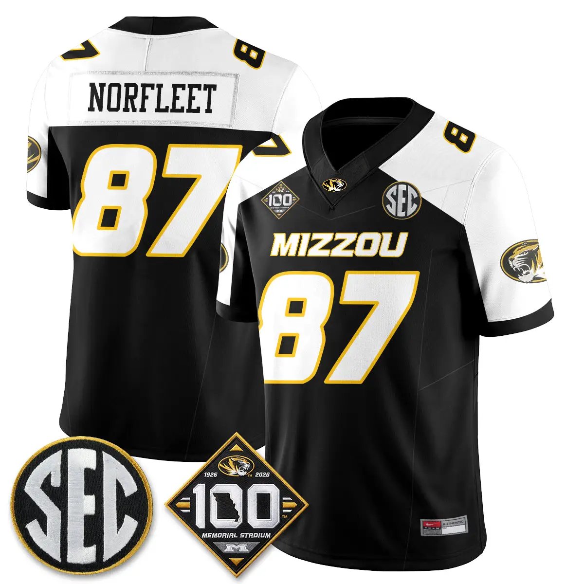 MIZZ 100th Anniversary of Memorial Stadium Edition - Stitched (2) by Missouri Tigers