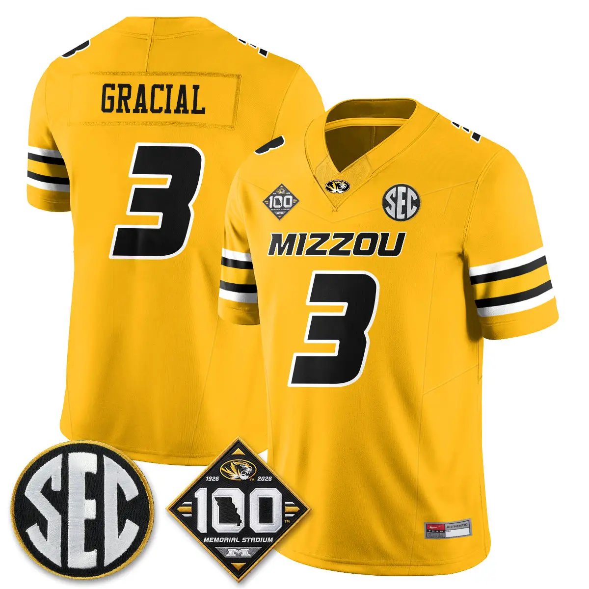 MIZZ 100th Anniversary of Memorial Stadium Edition - Stitched (2) by Missouri Tigers