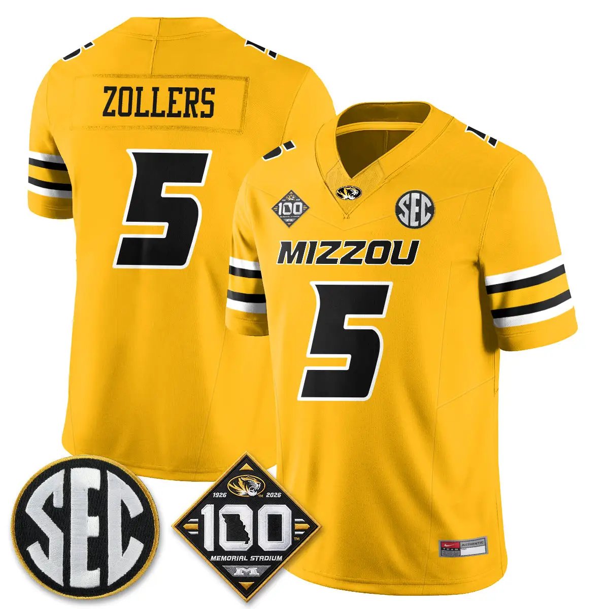 MIZZ 100th Anniversary of Memorial Stadium Edition - Stitched (2) by Missouri Tigers