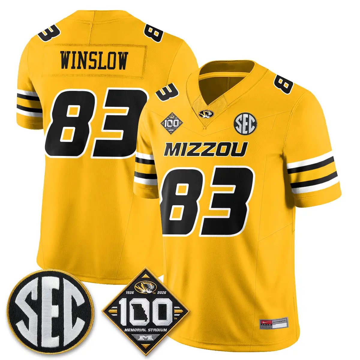 MIZZ 100th Anniversary of Memorial Stadium Edition - Stitched (2) by Missouri Tigers