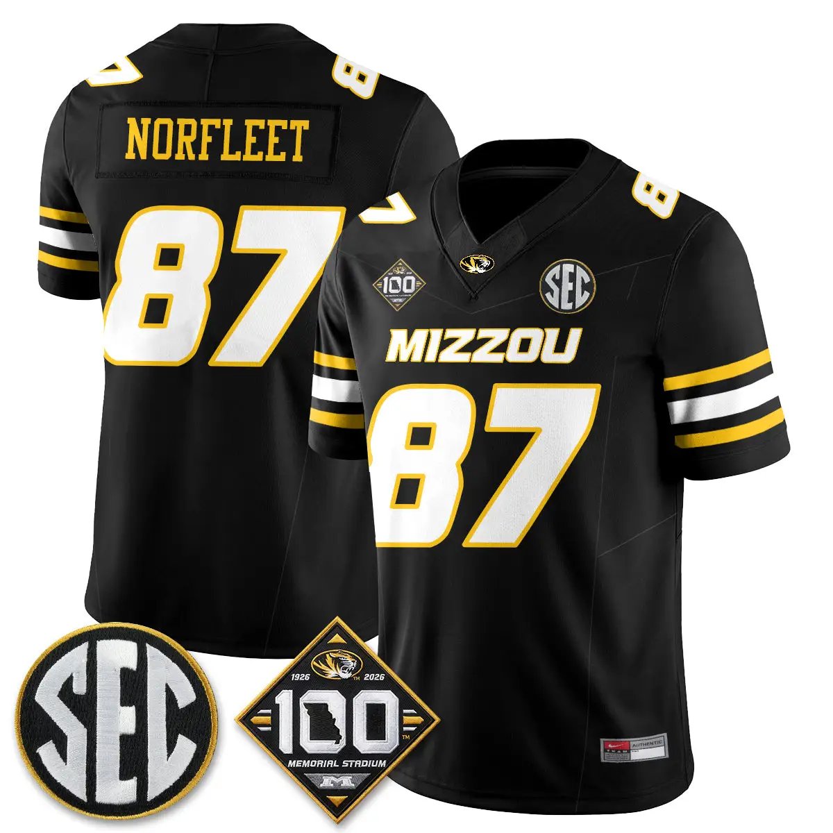 MIZZ 100th Anniversary of Memorial Stadium Edition - Stitched (2) by Missouri Tigers