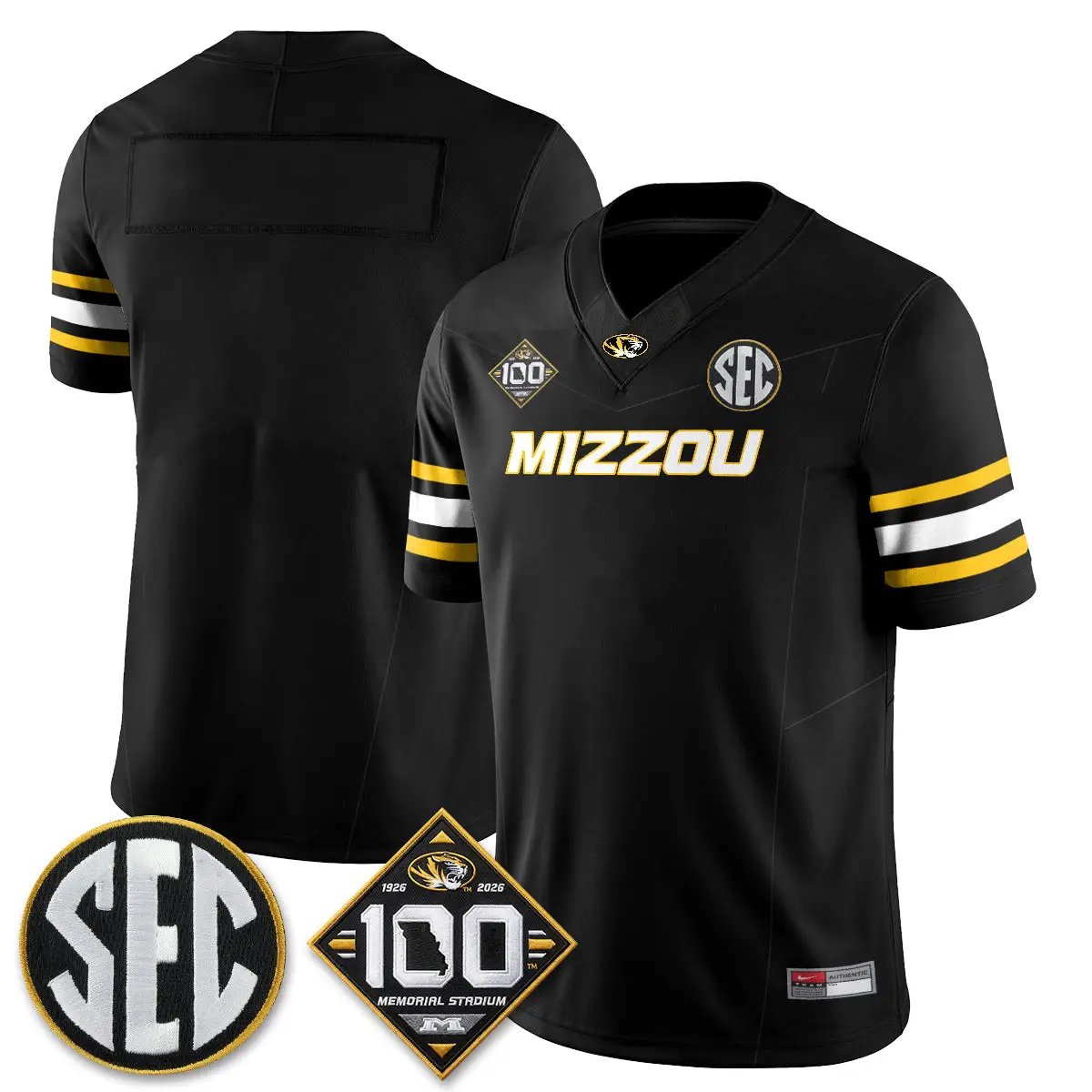 MIZZ 100th Anniversary of Memorial Stadium Edition - Stitched (2) by Missouri Tigers