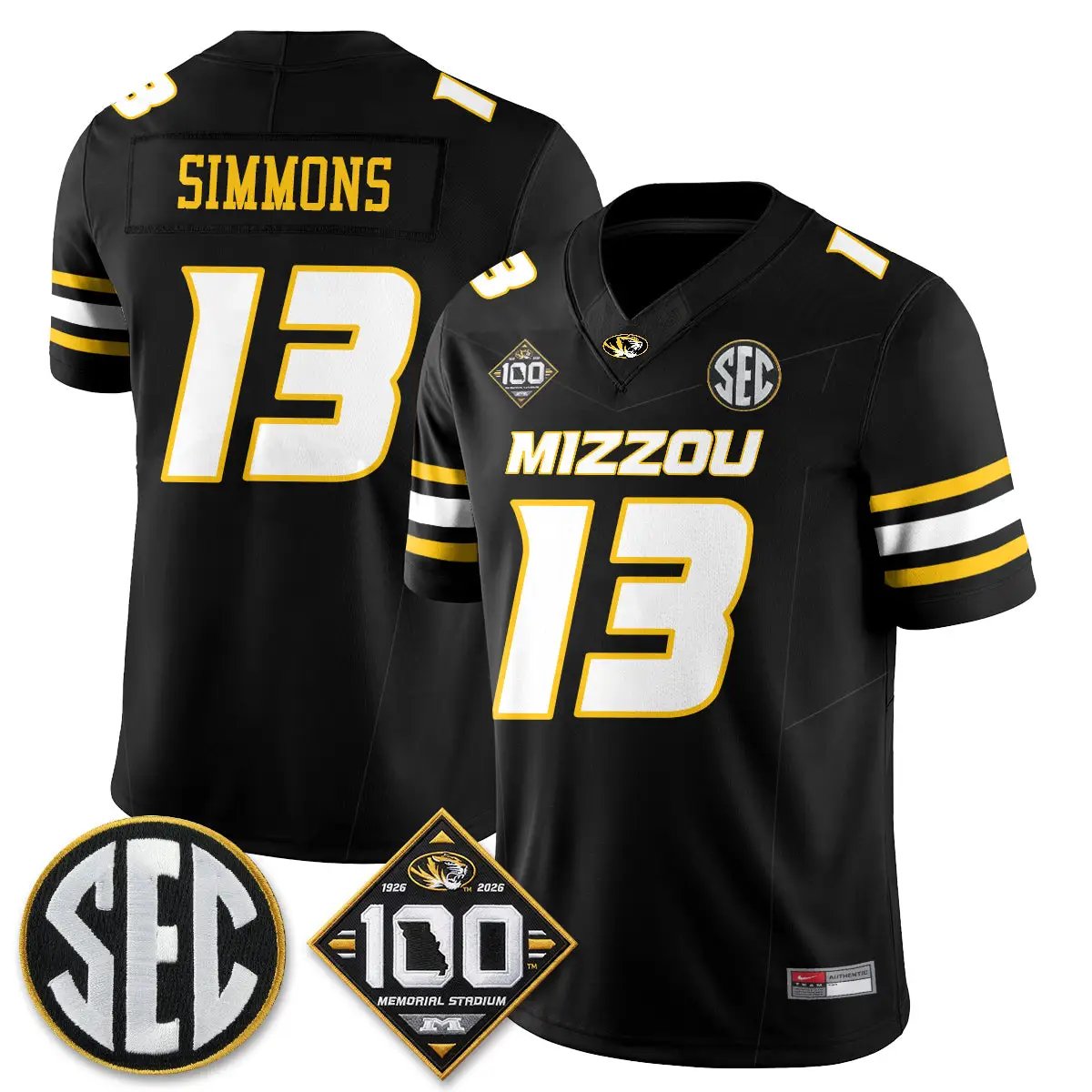MIZZ 100th Anniversary of Memorial Stadium Edition - Stitched (2) by Missouri Tigers