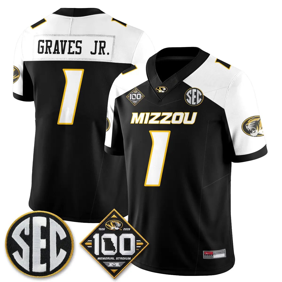 MIZZ 100th Anniversary of Memorial Stadium Edition - Stitched (2) by Missouri Tigers
