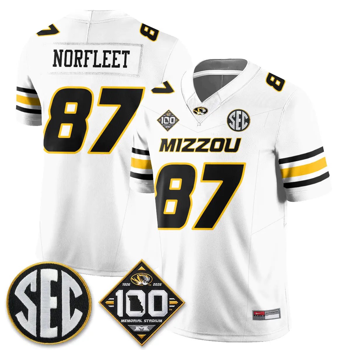 MIZZ 100th Anniversary of Memorial Stadium Edition - Stitched (2) by Missouri Tigers