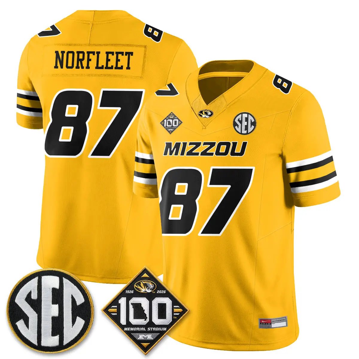 MIZZ 100th Anniversary of Memorial Stadium Edition - Stitched (2) by Missouri Tigers