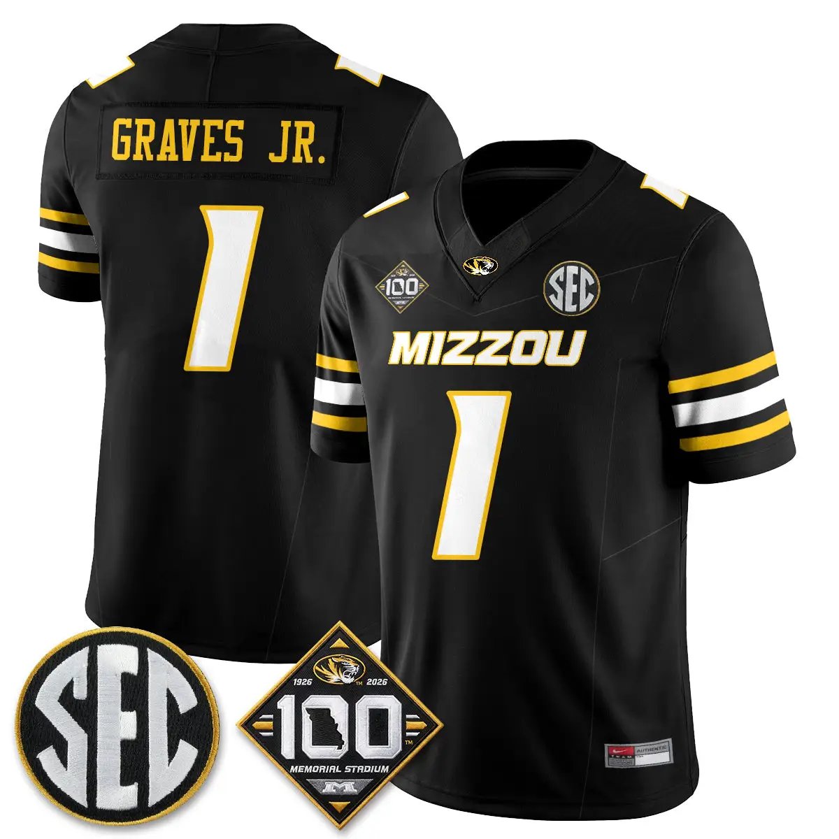 MIZZ 100th Anniversary of Memorial Stadium Edition - Stitched (2) by Missouri Tigers