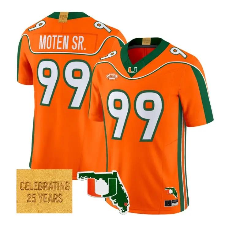 Ahmad Moten Jersey #99 Miami Hurricanes 2001 Throwback 2026 All Stitched by My Store NCAA Football Jerseys