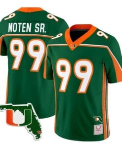 Ahmad Moten Jersey #99 Miami Hurricanes Throwback Florida Patch Stitched by My Store NCAA Football Jerseys