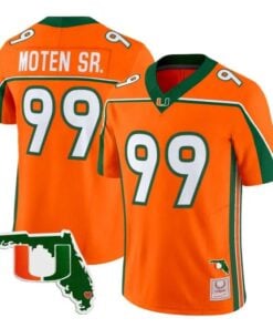 Ahmad Moten Jersey #99 Miami Hurricanes Throwback Florida Patch Stitched by My Store NCAA Football Jerseys
