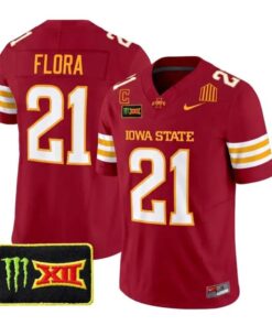 Aiden Flora Jersey #21 Iowa State Cyclones 2026 Vapor Limited Stitched Cardinal by My Store NCAA Football Jerseys