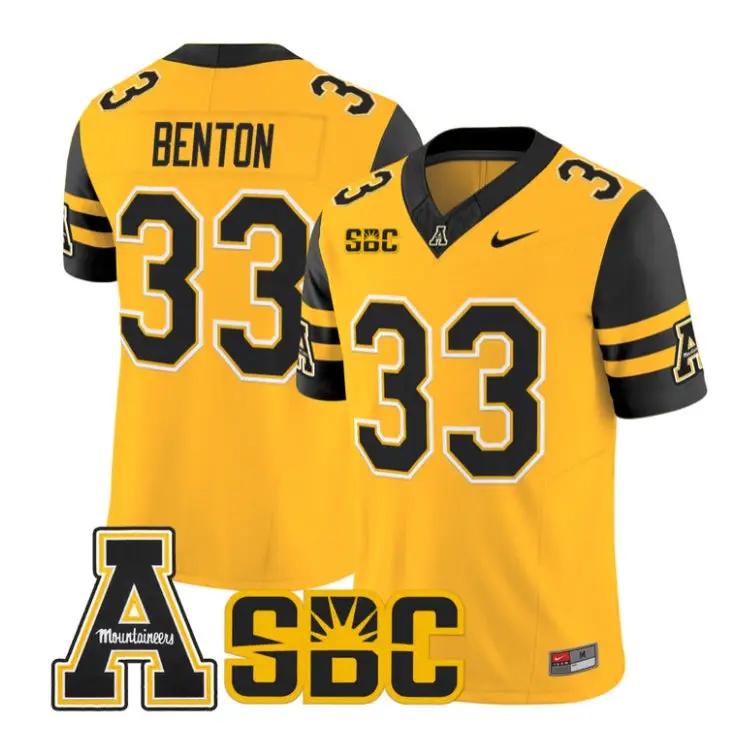Aiden Benton Jersey #33 App State Mountaineers 2026 Vapor Stitched by My Store NCAA Football Jerseys