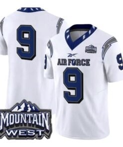 Air Force Falcons #9 Jersey Football Vapor Limited All Stitched White