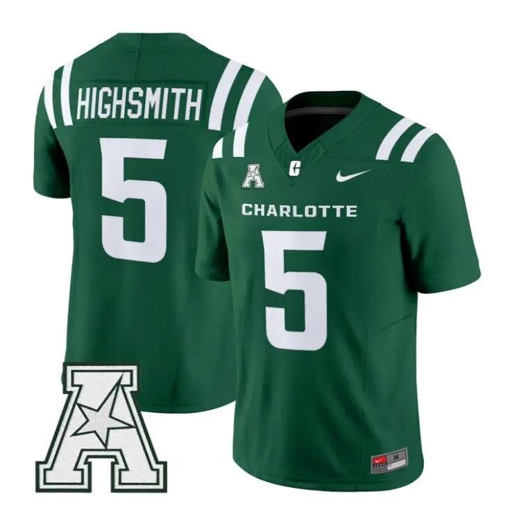 Alex Highsmith Jersey #5 Charlotte 49ers 2026 Vapor Limited Stitched by My Store NCAA Football Jerseys