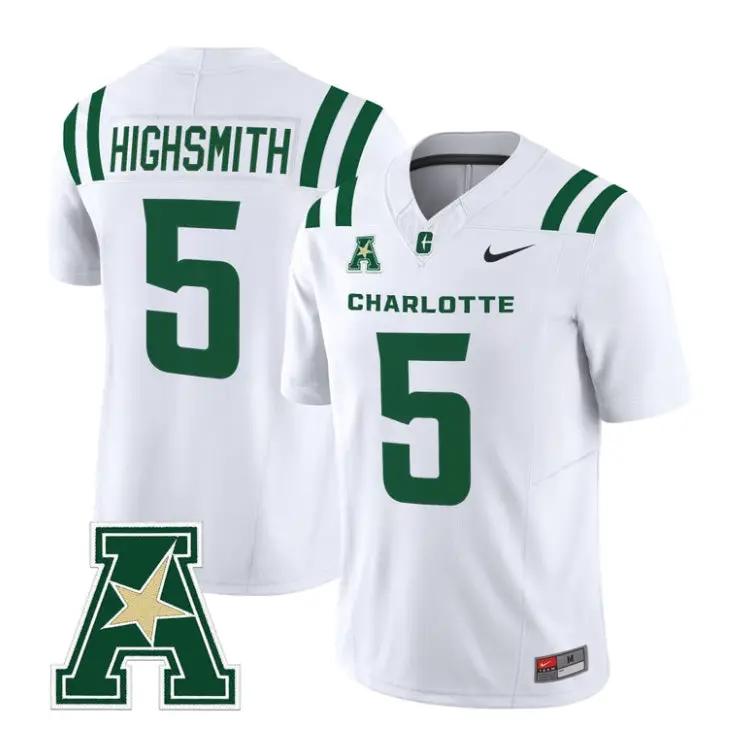 Alex Highsmith Jersey #5 Charlotte 49ers 2026 Vapor Limited Stitched by My Store NCAA Football Jerseys