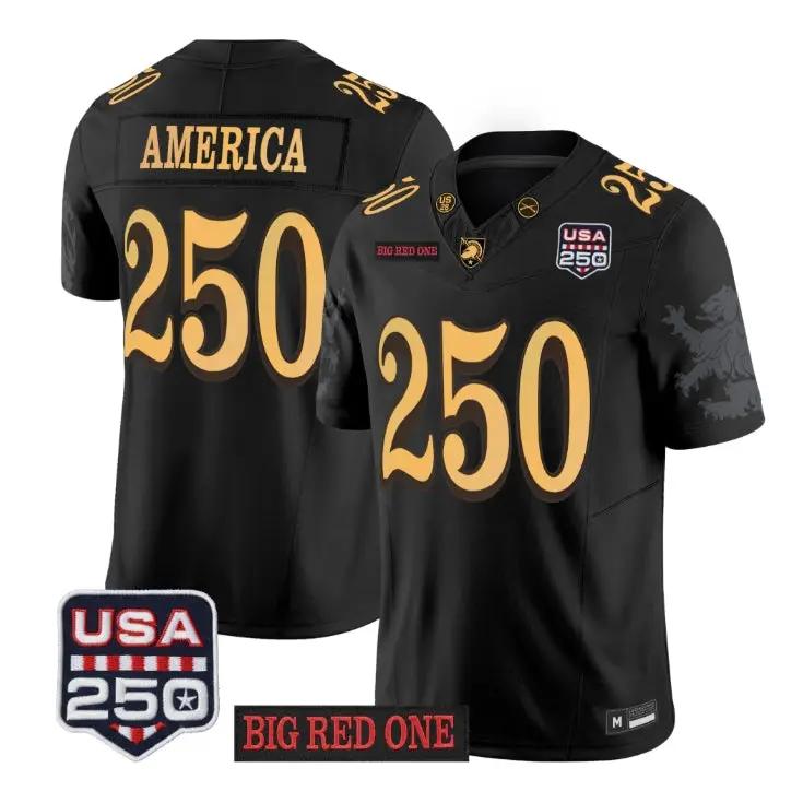 America Jersey #250 Army Black Knights 2026 Big Red One USA 250 Patch Stitched by My Store NCAA Football Jerseys