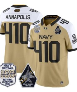 Annapolis Jersey #410 Navy Midshipmen 100th Anniversary Patch Stitched by My Store NCAA Football Jerseys