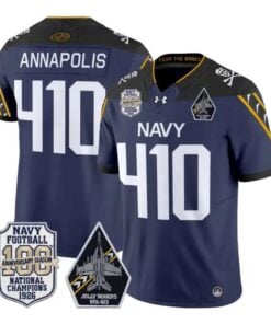 Annapolis Jersey #410 Navy Midshipmen 100th Anniversary Patch Stitched by My Store NCAA Football Jerseys