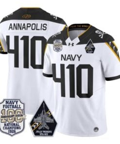 Annapolis Jersey #410 Navy Midshipmen 100th Anniversary Patch Stitched by My Store NCAA Football Jerseys