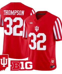 Anthony Thompson Jersey #32 Indiana Hoosiers 2026 Indiana State Patch Stitched by My Store NCAA Football Jerseys