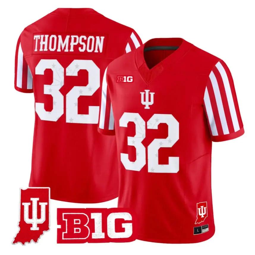Anthony Thompson Jersey #32 Indiana Hoosiers 2026 Indiana State Patch Stitched by My Store NCAA Football Jerseys