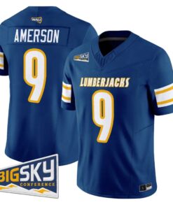 Archie Amerson Jersey #9 Northern Arizona Lumberjacks 2026 Vapor Stitched by My Store NCAA Football Jerseys