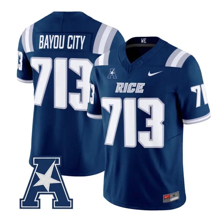 Bayou City Jersey #713 Rice Owls 2026 Vapor Limited All Stitched by My Store NCAA Football Jerseys