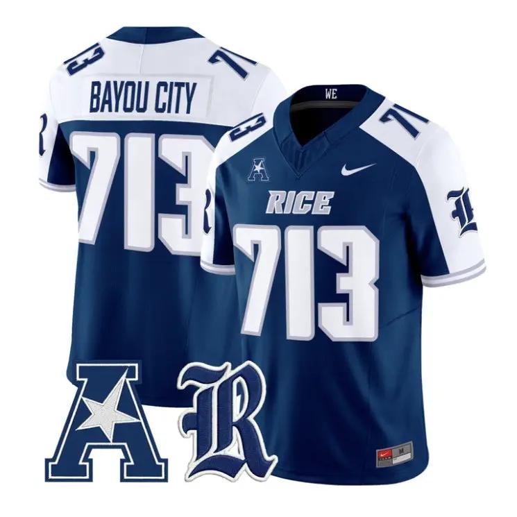 Bayou City Jersey #713 Rice Owls 2026 Vapor Limited All Stitched by My Store NCAA Football Jerseys