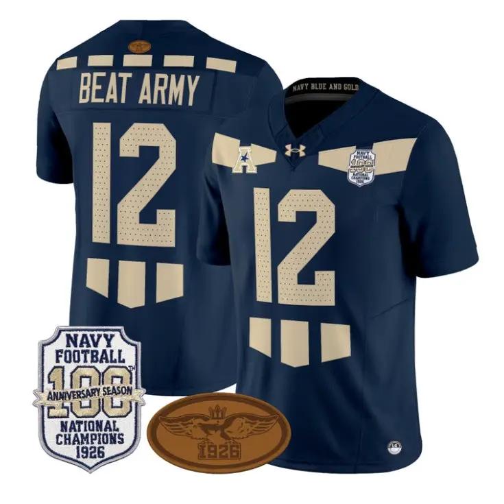 Beat Army Jersey #12 Navy Midshipmen 1926 National Championship Vapor Stitched by My Store NCAA Football Jerseys
