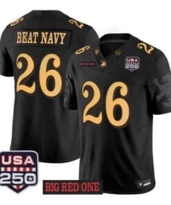 Beat Navy Jersey #26 Army Black Knights 2026 Big Red One USA250 Patch Stitched by My Store NCAA Football Jerseys