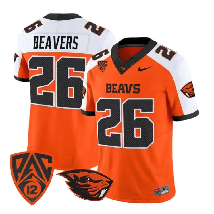 Beavers Jersey #26 Oregon State Beavers 2026 Vapor Limited Stitched by My Store NCAA Football Jerseys