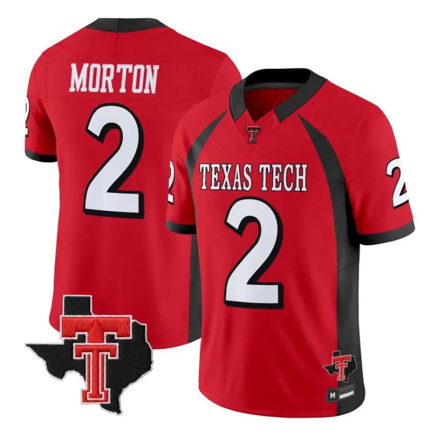 Behren Morton Jersey #2 Texas Tech Red Raiders 2026 Throwback All Stitched by My Store NCAA Football Jerseys