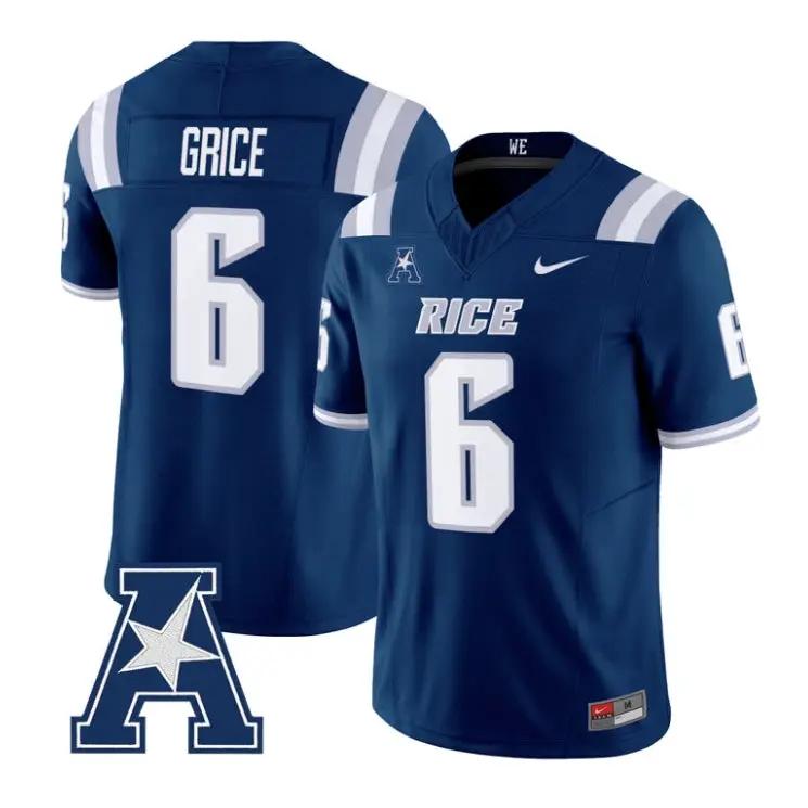 Ben Grice Jersey #6 Rice Owls 2026 Vapor Limited All Stitched by My Store NCAA Football Jerseys