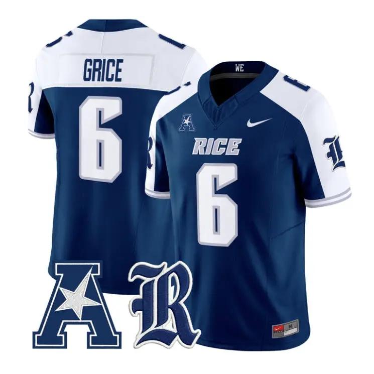 Ben Grice Jersey #6 Rice Owls 2026 Vapor Limited All Stitched by My Store NCAA Football Jerseys