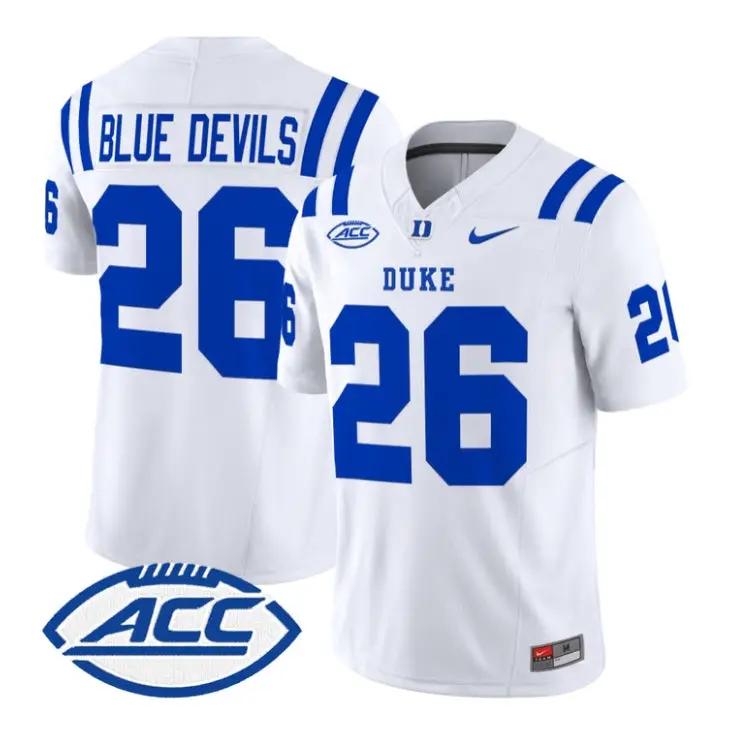 Blue Devils Jersey #26 Duke Blue Devils 2026 Vapor Limited Stitched by My Store NCAA Football Jerseys