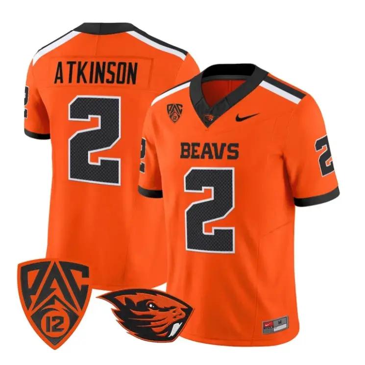 Braden Atkinson Jersey #2 Oregon State Beavers 2026 Vapor Stitched by My Store NCAA Football Jerseys
