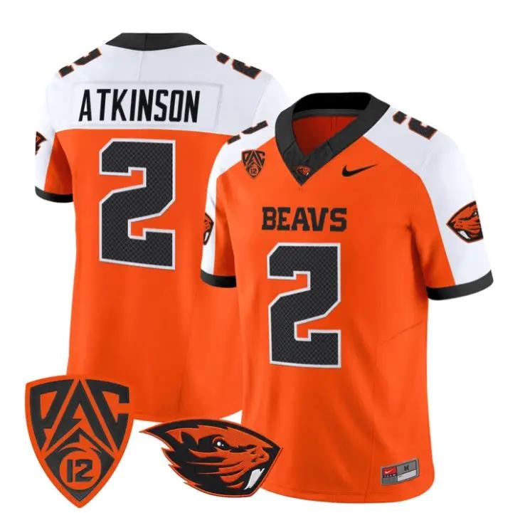 Braden Atkinson Jersey #2 Oregon State Beavers 2026 Vapor Stitched by My Store NCAA Football Jerseys