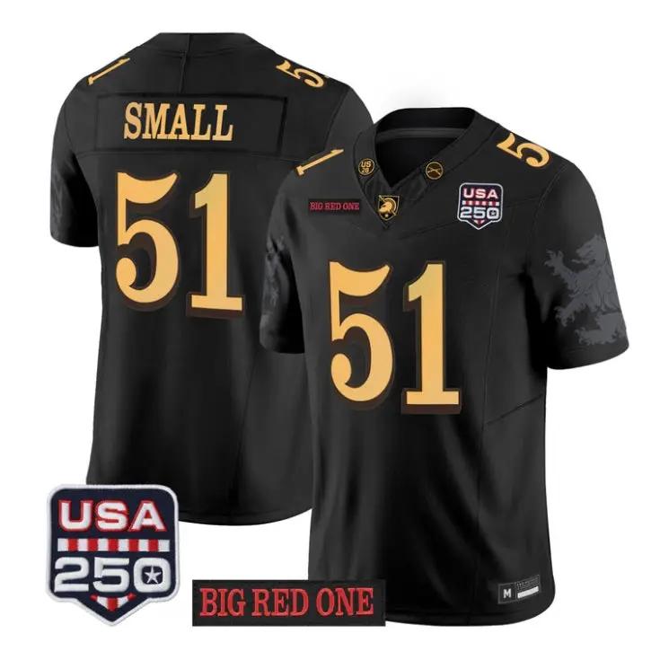 Brady Small Jersey #51 Army Black Knights 2026 Big Red One USA250 Patch Stitched by My Store NCAA Football Jerseys