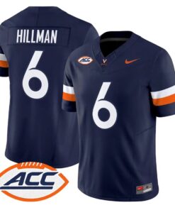 Brandyn Hillman Jersey #6 Virginia Cavaliers 2026 Vapor Limited Stitched by My Store NCAA Football Jerseys