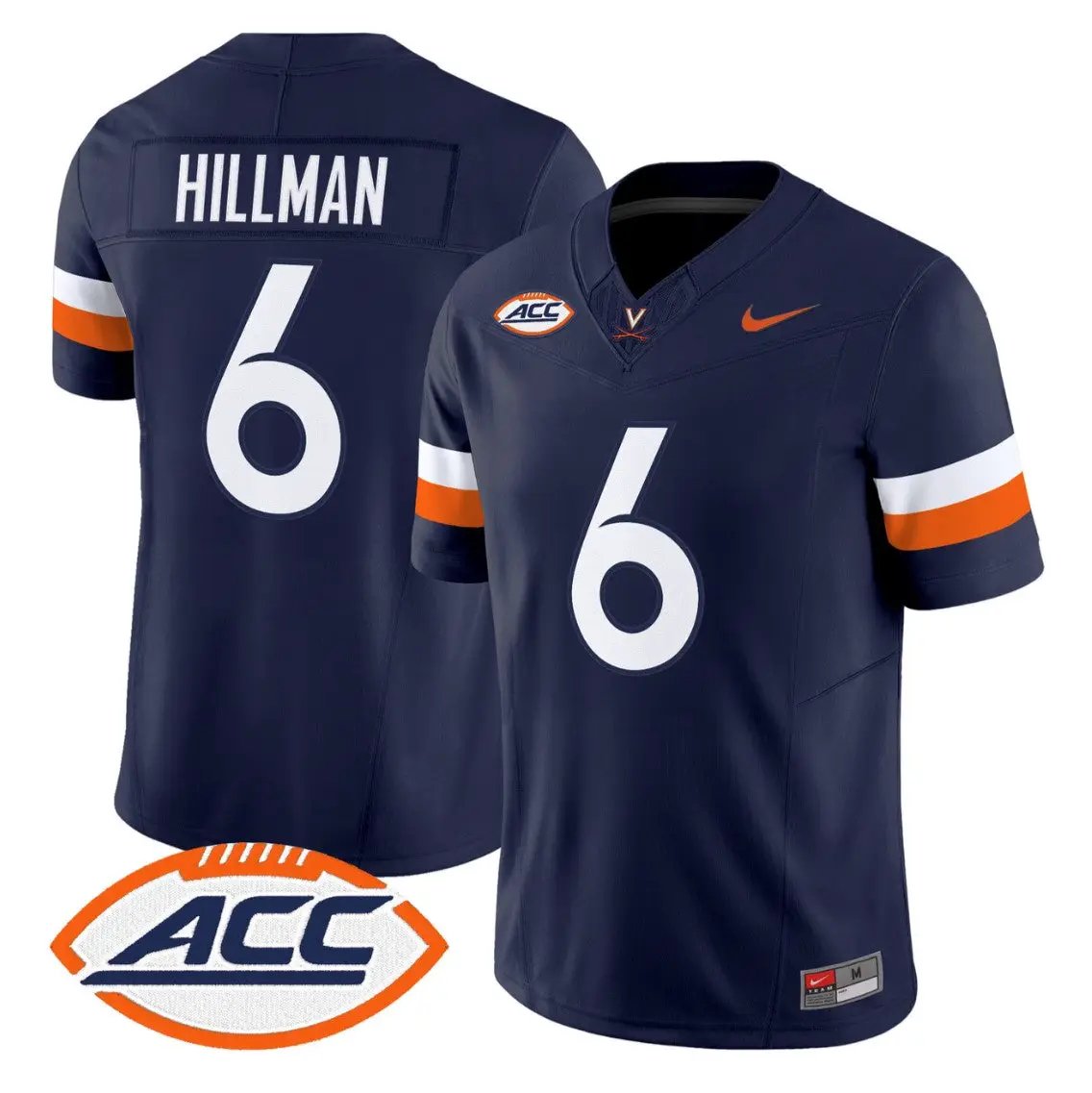 Brandyn Hillman Jersey #6 Virginia Cavaliers 2026 Vapor Limited Stitched by My Store NCAA Football Jerseys