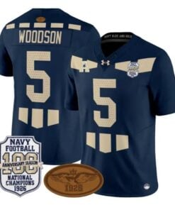 Braxton Woodson Jersey #5 Navy Midshipmen 1926 National Championship Stitched by My Store NCAA Football Jerseys