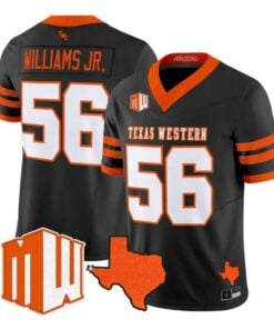 Brian Williams Jr Jersey #56 UTEP Miners 2026 Going Dark in the Sun City Stitched by My Store NCAA Football Jerseys